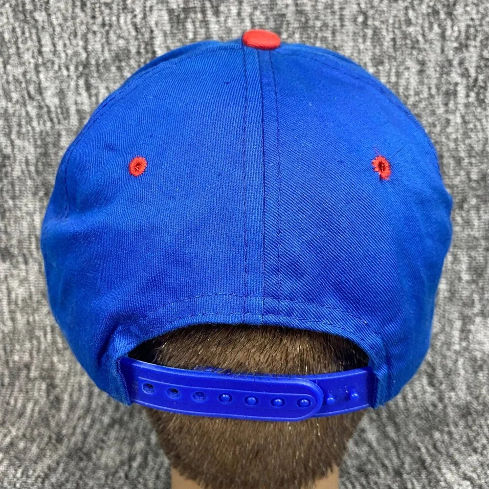 Vtg Drew Pearson New York Giants Snapback Hat Cap Blue Red Helmet NFL Youth